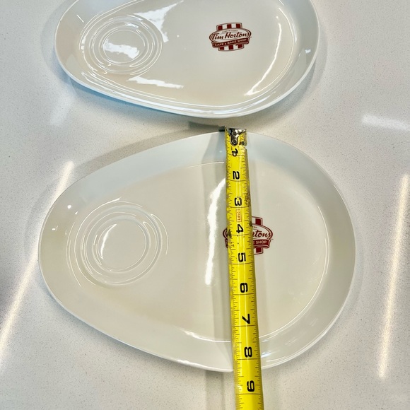 Set of 2 Tim Hortons soup salad serving plates w/cup bowl rings Steelite - Picture 3 of 6